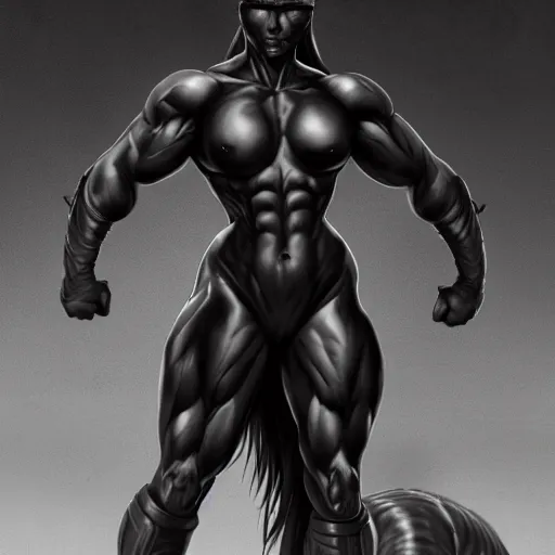 Image similar to an enormously muscular black - coated anthro horse at a research facility wearing skintight body armor, highly detailed, digital painting, artstation, concept art, illustration, art by artgerm, greg rutkowski, wlop