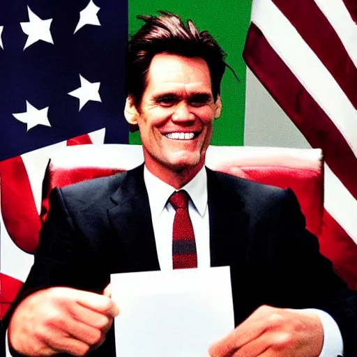 Image similar to jim carrey as president of the usa