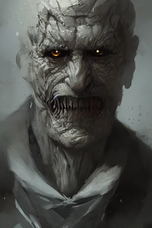 Image similar to a portrait of a ghoulish old man by greg rutkowski, trending on artstation