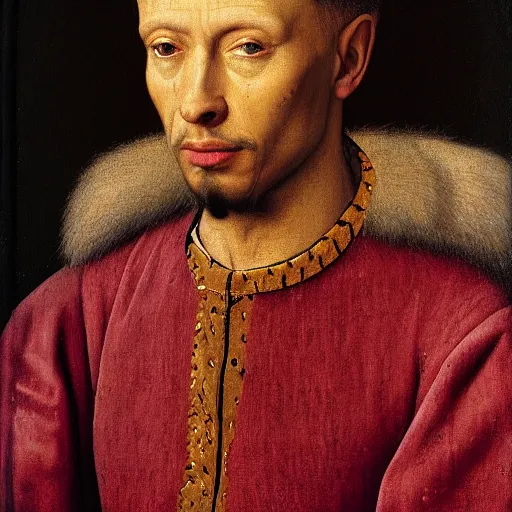 Image similar to portrait of 2 1 savage, oil painting by jan van eyck, northern renaissance art, oil on canvas, wet - on - wet technique, realistic, expressive emotions, intricate textures, illusionistic detail