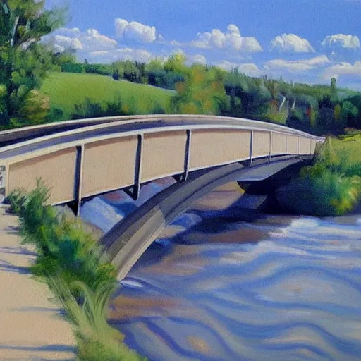 Prompt: beautiful painting of sargent texas fm 4 5 7 bridge by olaf krans