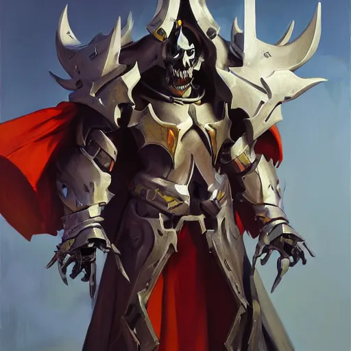 Image similar to greg manchess portrait painting of armored ainz ooal gown as overwatch character, medium shot, asymmetrical, profile picture, organic painting, sunny day, matte painting, bold shapes, hard edges, street art, trending on artstation, by huang guangjian and gil elvgren and sachin teng