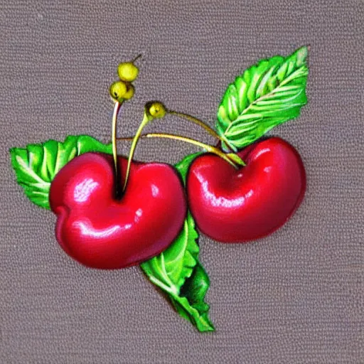 Prompt: airbrush boardwalk style cherries