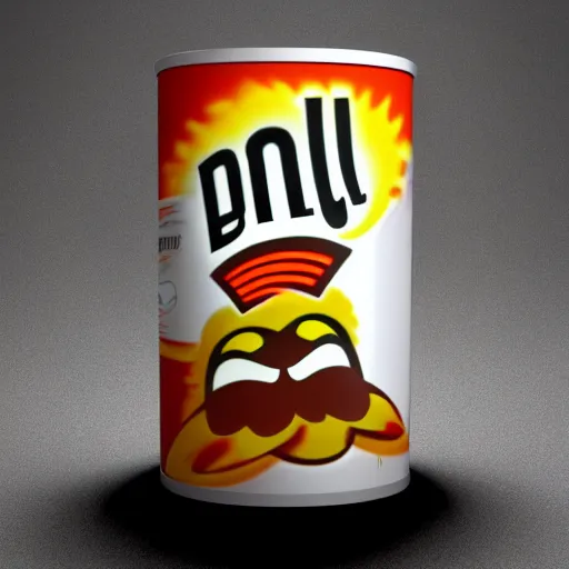 Image similar to the new futuristic Pringles logo, 3d render