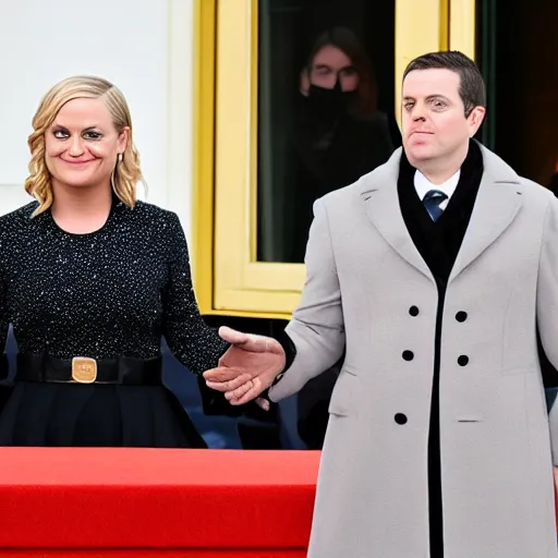 Image similar to Amy Poehler taking the oath of office at inauguration