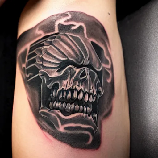Image similar to detailed greyscale tattoo of diablo 2