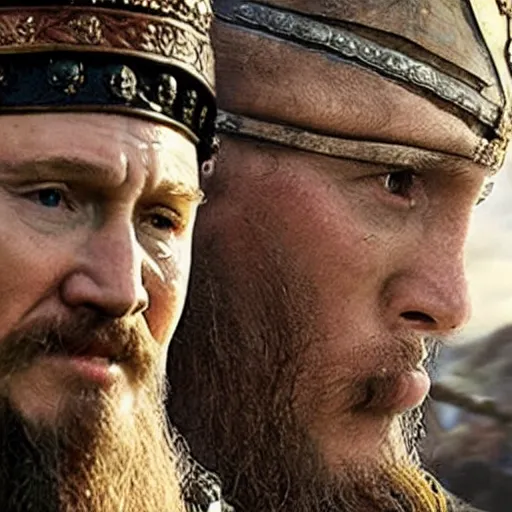 Image similar to Putin In the Vikings 4K quality super realistic