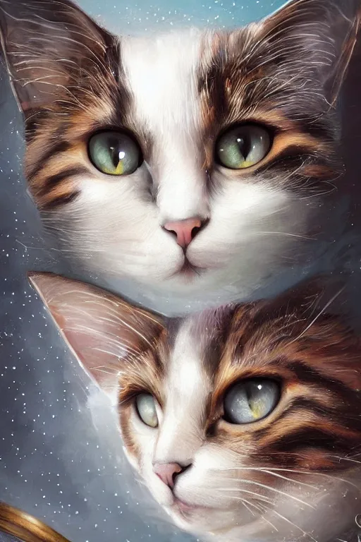 Prompt: a selfie of a cat from the Titanic, fantasy, intricate, young and cute girl, highly detailed, digital painting, artstation, concept art, smooth, sharp focus, illustration