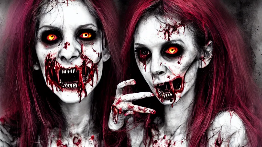 Image similar to beautiful zombie girl in the style of Peter Driben