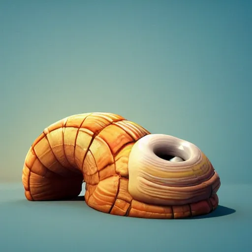 Image similar to cute cartoon snail with cinnamon roll shell, still from pixar movie, disney 3 d, 8 k, octane render