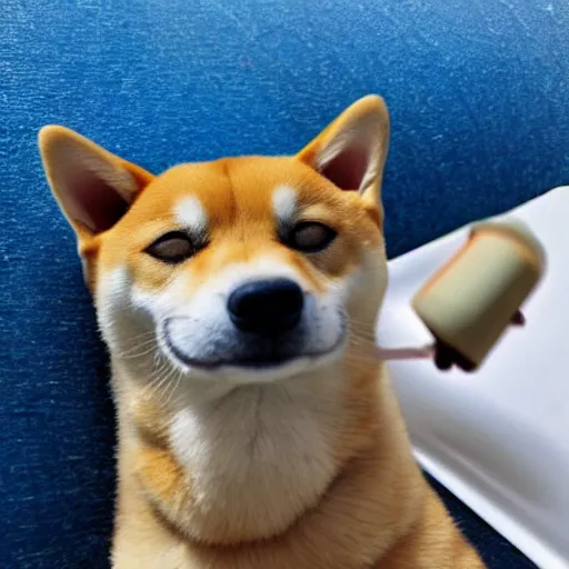 Prompt: shiba inu dog smoking weed