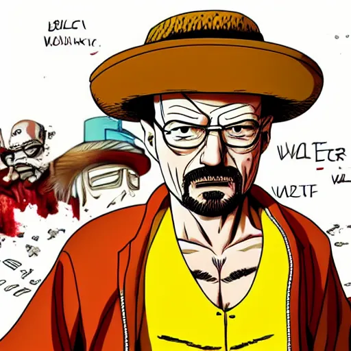 Image similar to walter white as luffy