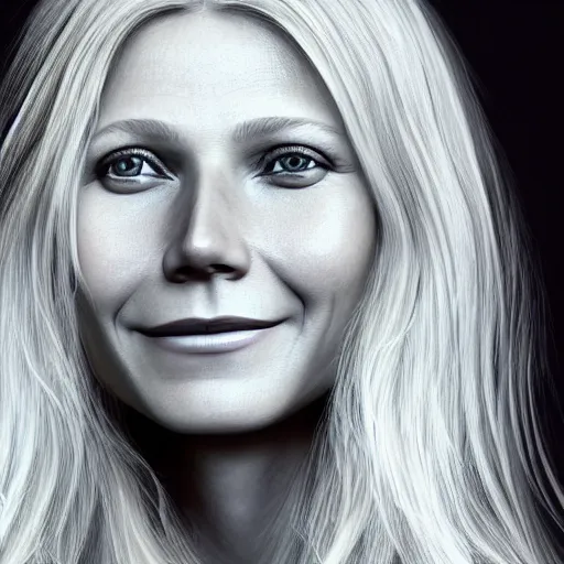 Image similar to Portrait of Gwyneth Paltrow, highly detailed facial features, octane render, 8k, by Ilya Repin