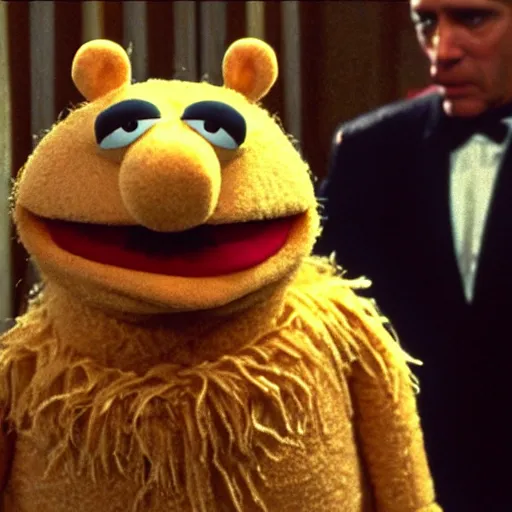 Prompt: movie still of muppets in The Shining