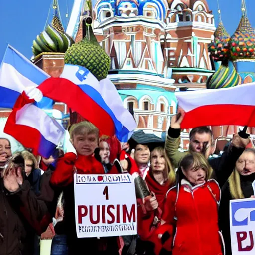 Prompt: russia putin fans