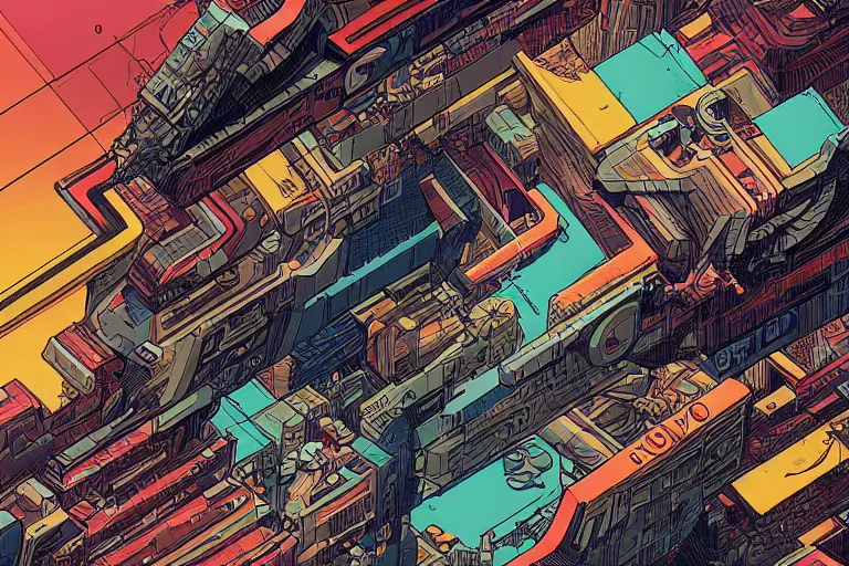Prompt: comic book illustration, a geometric logo design using the letter M, cyberpunk concept art by Moebius, highly detailed, intricate, sci-fi, sharp focus, Trending on Artstation HQ, deviantart