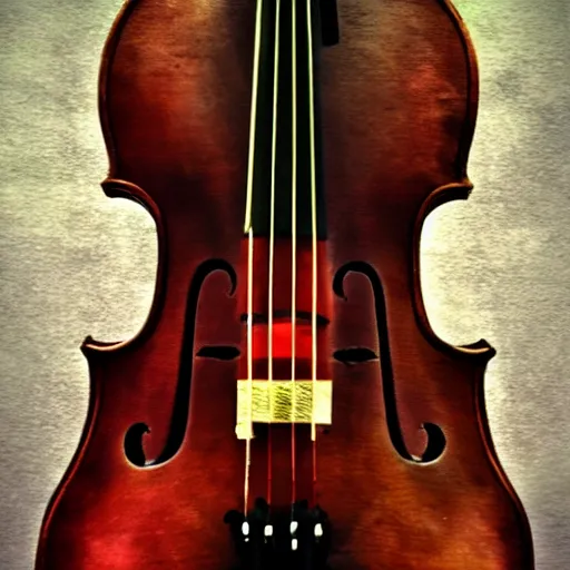 Prompt: a steampunk cello, closeup shot,