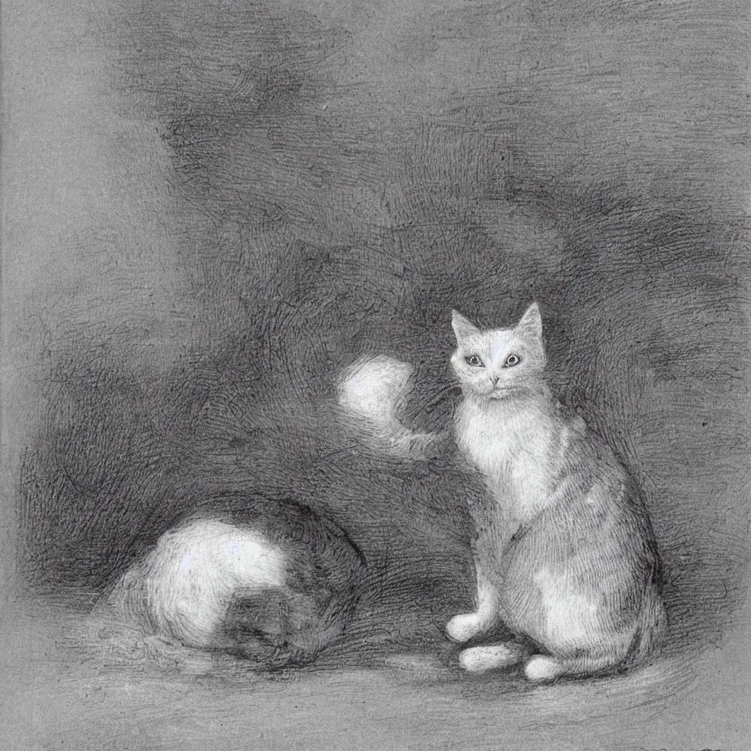 Prompt: one cartoon cat by louis william wayne