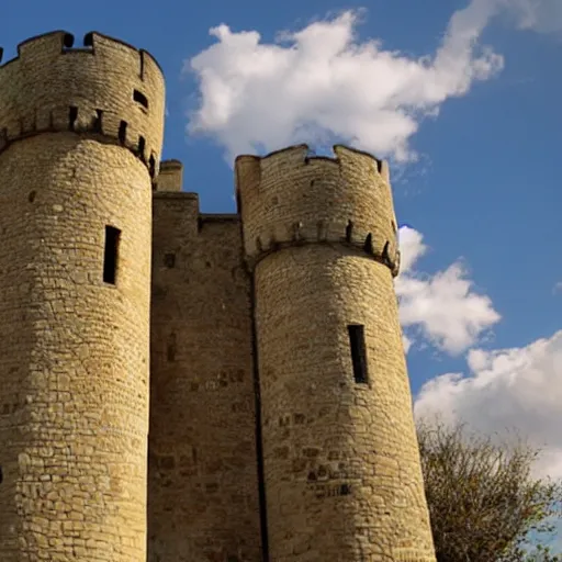 Prompt: Castle made of clouds