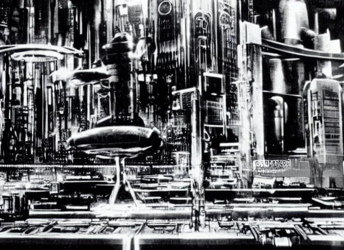 Prompt: scene from the 1977 science fiction film Metropolis