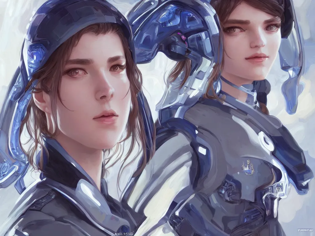 Image similar to portrait futuristic france police uniform female, at future neon light rooftop, ssci - fi and fantasy, intricate and very very beautiful and elegant, highly detailed, digital painting, artstation, concept art, smooth and sharp focus, illustration, art by tan zi and ayanamikodon and alphonse mucha and wlop
