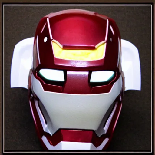 Prompt: ironman helmet made out of cheese