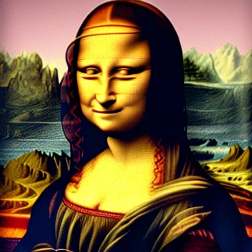 Image similar to mona lisa fused with a cat