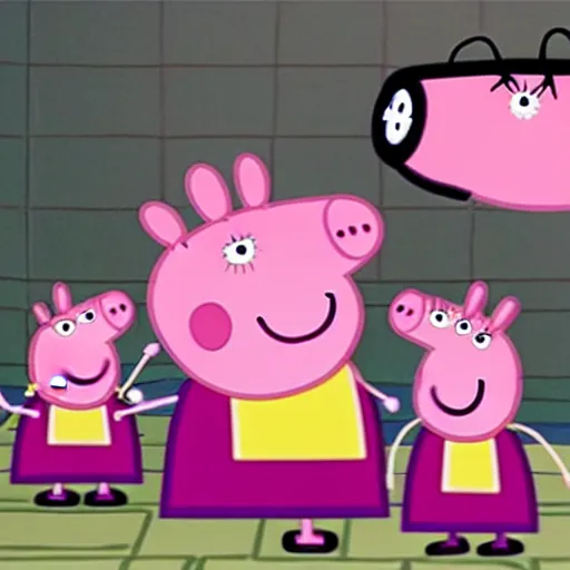 Image similar to Peppa pig as a character in The Matrix