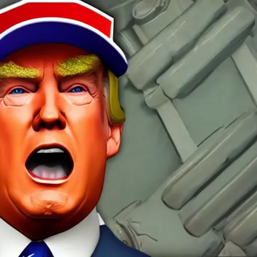 Image similar to donald trump in fortnite, new skin, collaboration