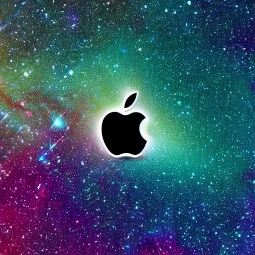 Prompt: galaxy colored apple