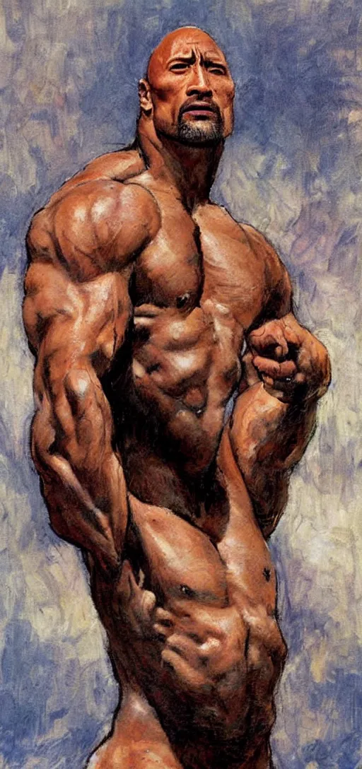 Image similar to dwayne johnson by steve huston