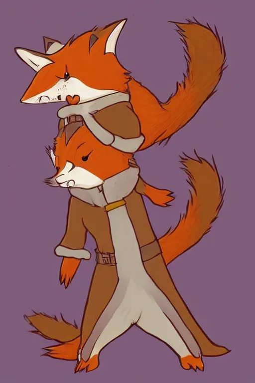 Image similar to a cute medieval anthropomorphic fox with a fluffy tail, comic art, trending on furaffinity, cartoon, kawaii, backlighting, furry art!!!, cool shading, concept art