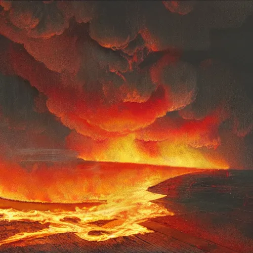 Image similar to pineapples on fire in a tornado matte painting, highly detailed