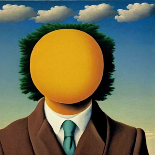 Prompt: The Son of Man by Rene Magritte