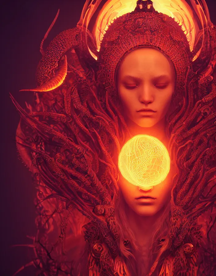 Prompt: demon goddess close-up portrait tribal beautiful slavic russian monk in hooded princess queen, ancient high tech, cyberpunk, dystopian, jellyfish phoenix dragon, butterfly squid, burning halo, intricate artwork by Tooth Wu and wlop and beeple, greg rutkowski, very coherent symmetrical artwork, cinematic, hyper realism, high detail, octane render, unreal engine, 8k, Vibrant colors, Smooth gradients, High contrast, depth of field, aperture f1.2. FROG! FROG! FROG! FROG! FROG! FROG! FROG! FROG! FROG! FROG! FROG! FROG! FROG! FROG! FROG! FROG! FROG! FROG! FROG! FROG! FROG! FROG!