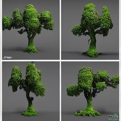 Prompt: a swamp tree design, 3D render, Z-Brush sculpt, fortnite style