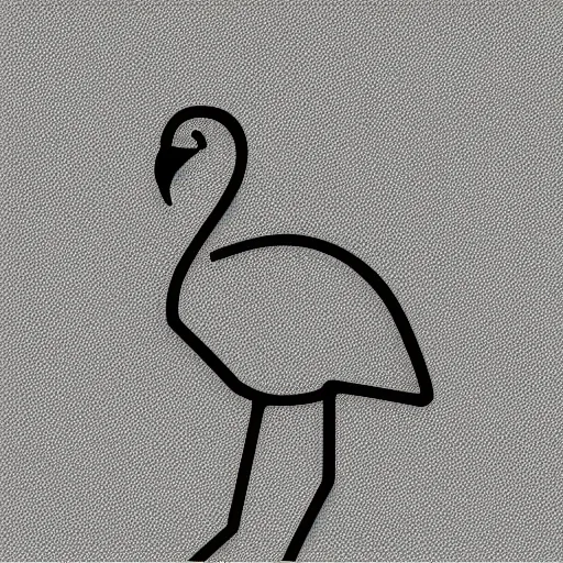 Image similar to minimal minimalist one single continuous bold line flamingo abstract, plain background