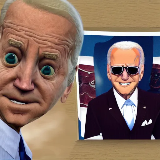 Image similar to joe biden sharkman, animal transformation, lovecraftian sea creature, caricature, gta 5 portrait