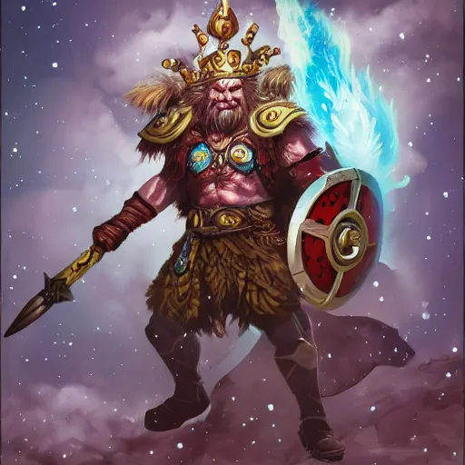 Prompt: old king barbarian cosmic warrior, d & d, fantasy,