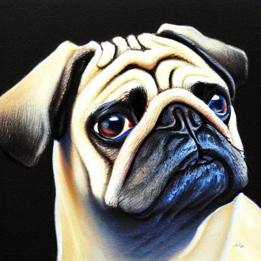 Prompt: pug by Laura Footes