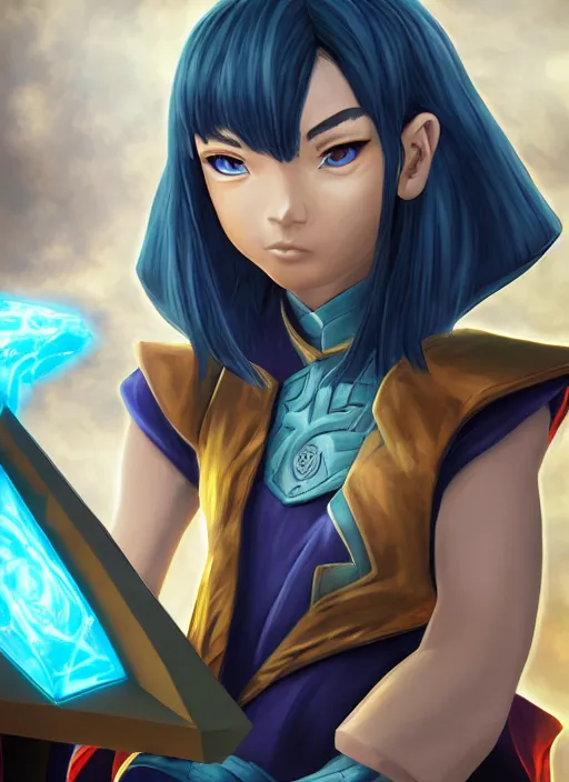 Image similar to An epic fantasy comic book style portrait painting of blank yu-gi-oh card, unreal 5, DAZ, hyperrealistic, octane render, cosplay, RPG portrait, dynamic lighting