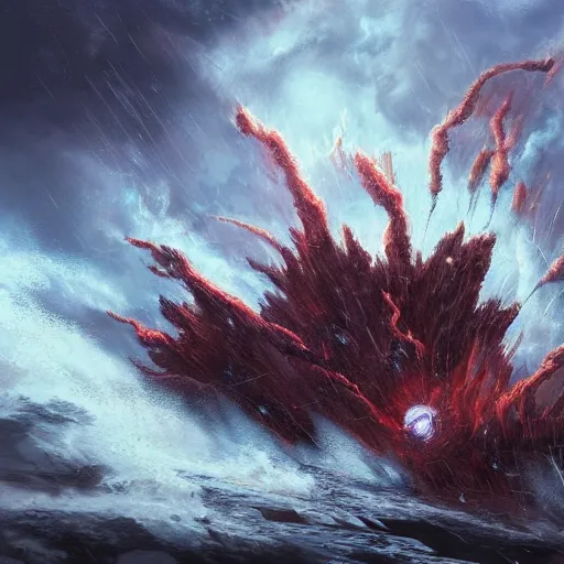 Image similar to explosive storm, fantasy art, concept art, ultra detail