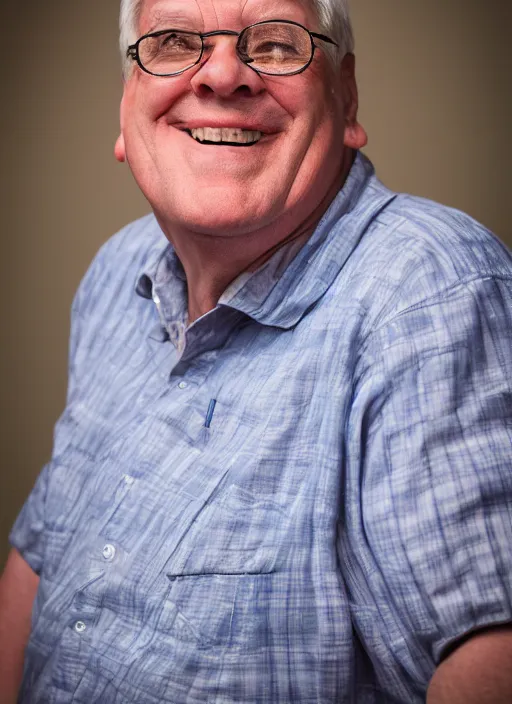 Image similar to portrait photo still of real life peter griffen, 8 k, 8 5 mm, f. 1 4