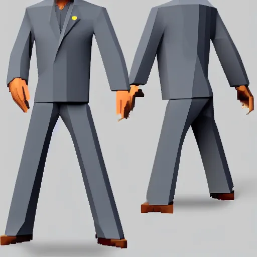 Prompt: Joe Biden as a low poly PS1 character model