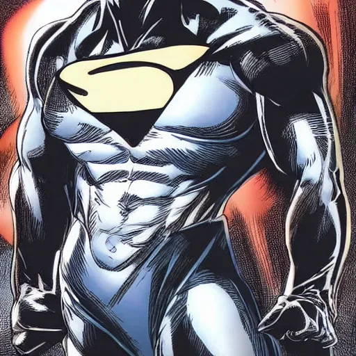 Image similar to catman, cat head, superhero body, rob liefeld