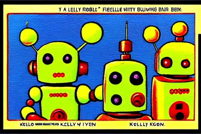 Image similar to a cute little robots painting by kelly freas