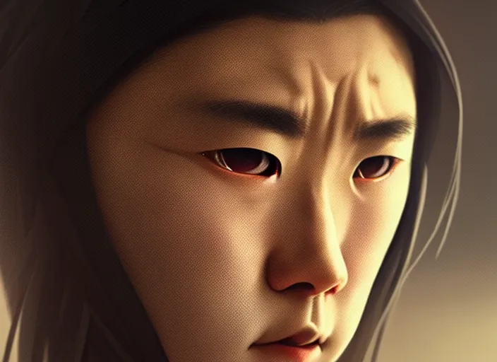 Prompt: a film still portrait of a ninja, finely detailed features, closeup at the face, sharp focus, perfect art, at lush forest background, warm cinematic lighting, intricate, anime, artstation, trending on pixiv fanbox, painted by greg rutkowski, studio ghibli, akihiko yoshida, hayao miyazaki, hiromu arakawa,