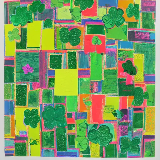 Image similar to shamrock green organic by phyllida barlow. a beautiful collage of a space battle with wild, bright colors.