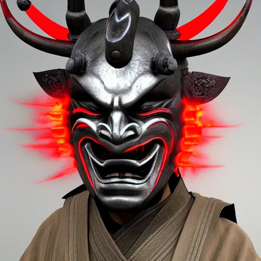 Prompt: demon samurai mask on hell by mario feng, mohamed reda