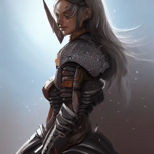 Prompt: a girl wearing an armor, highly detailed, digital painting, artstation, concept art, smooth, sharp focus, illustration